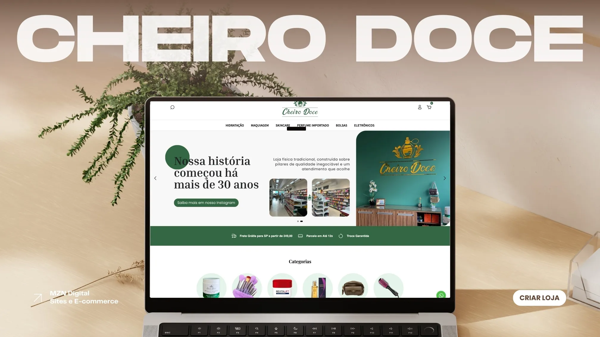 mockup loja virtual cheiro doce cosméticos